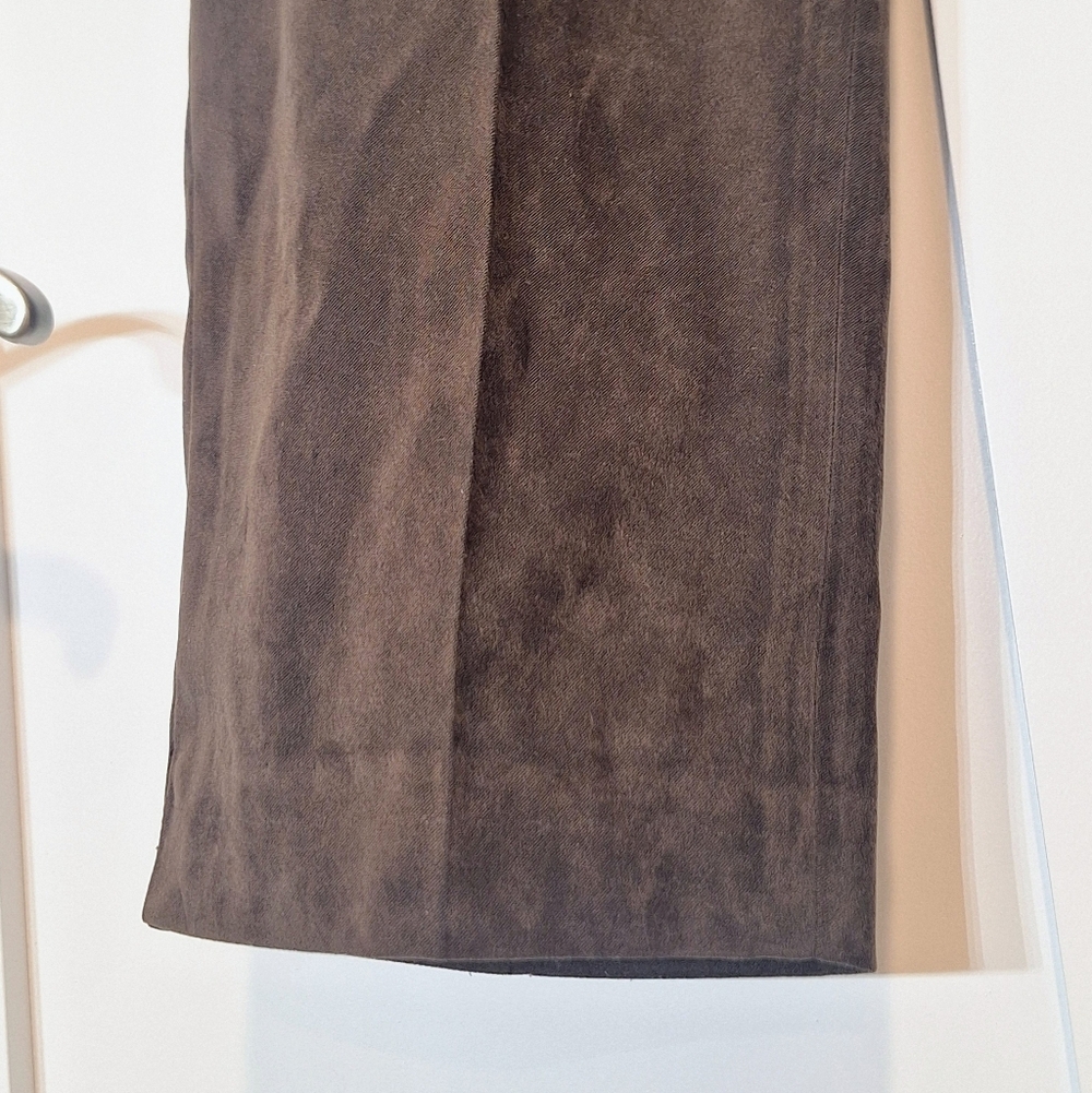 J.McLaughlin Velvet Velour Hi Waisted Trousers Pants Stretch Chocolate Brown 14 - Picture 6 of 15